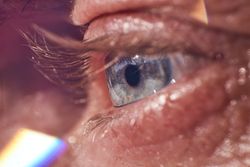 Closeup on eye of crop person