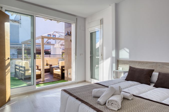 Interior of bedroom in modern design