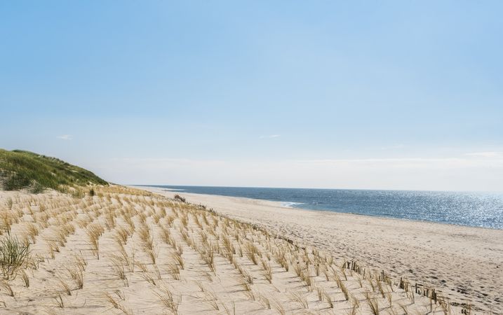 Beach landscape on Sylt island on a sunny day