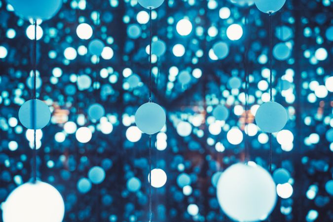 Garlands with blue lights