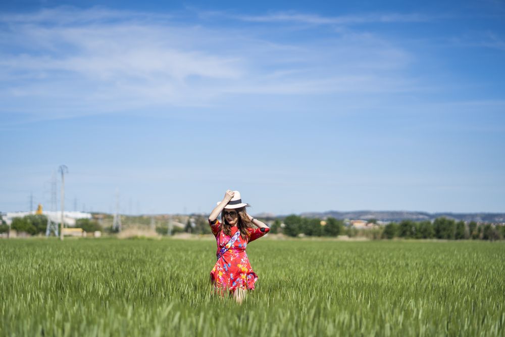 Woman standing in field