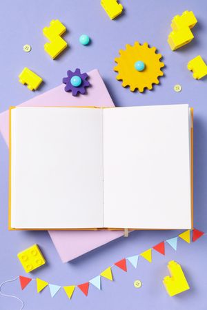 Concept of baby book, space for text