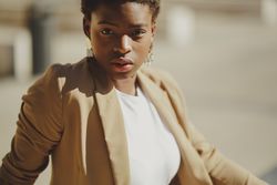 Stylish Black woman on street