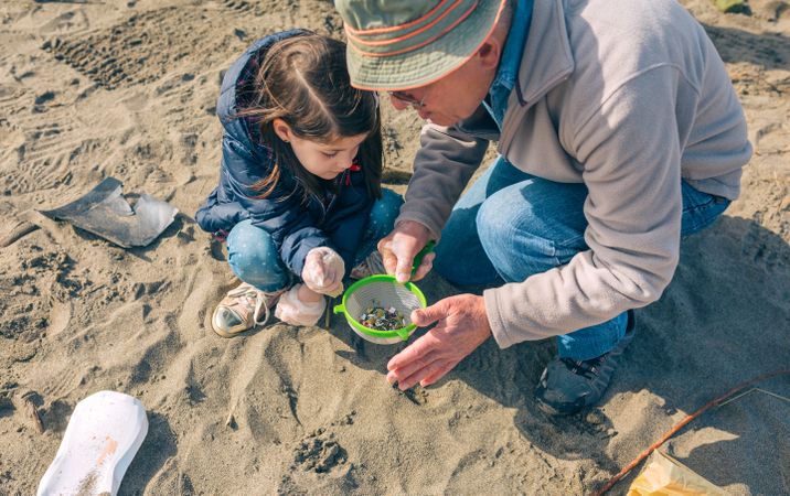 Volunteers cleaning the beach