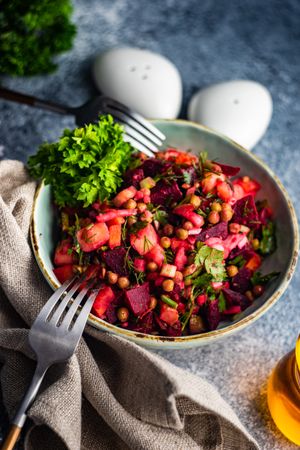 Close up of beet salad