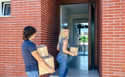 Couple moving into their new home