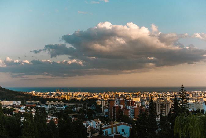 Clouds over beautiful town