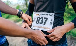Person placing the race number