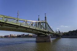 Liberty Bridge on a clear day in Hungary