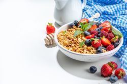 Healthy breakfast granola with berry