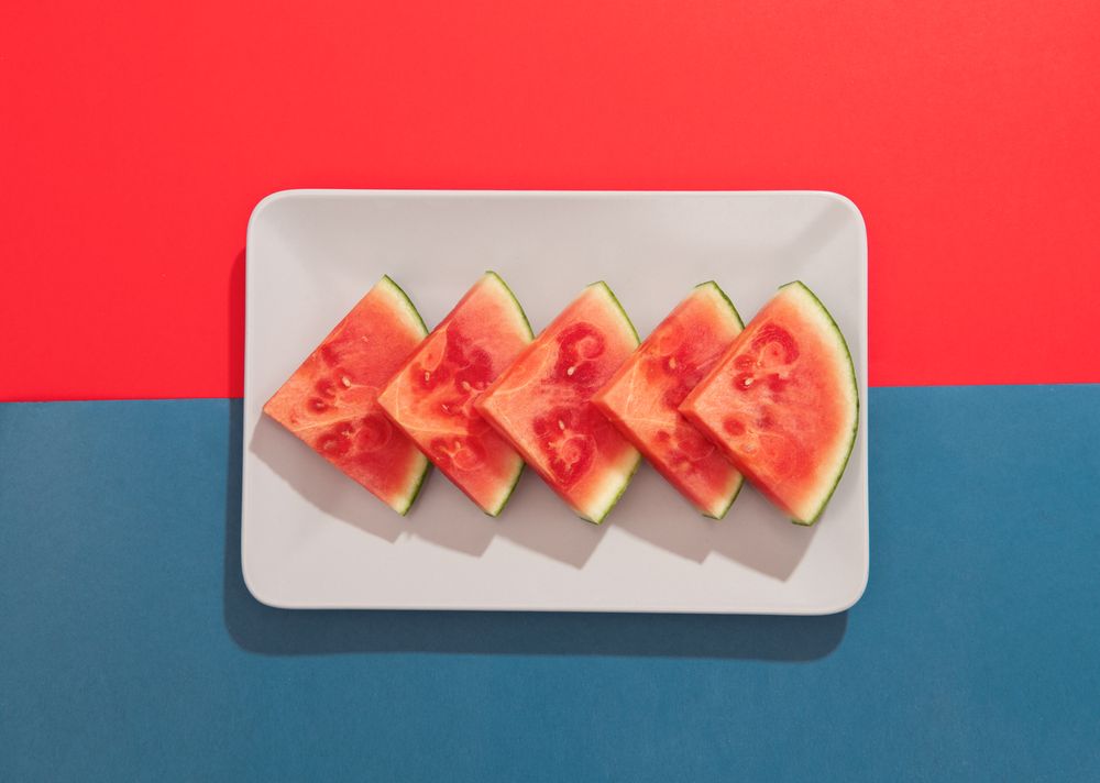Watermelon on colorful background