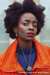 Portrait of woman with afro hair 0PJWm4