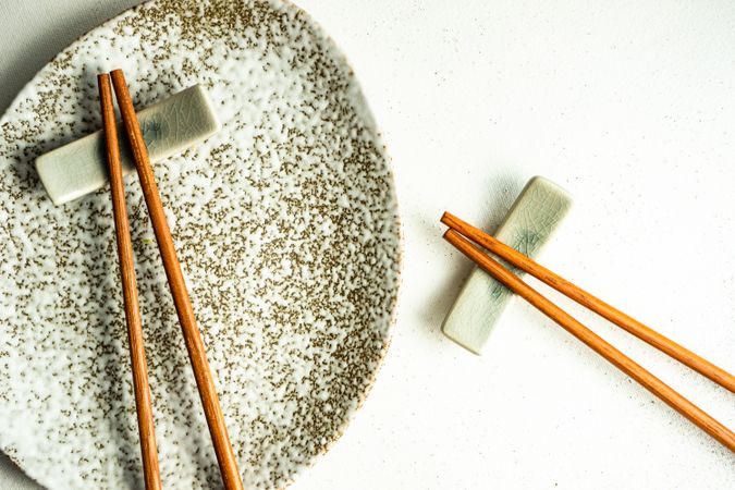 Asian style table setting with chop sticks