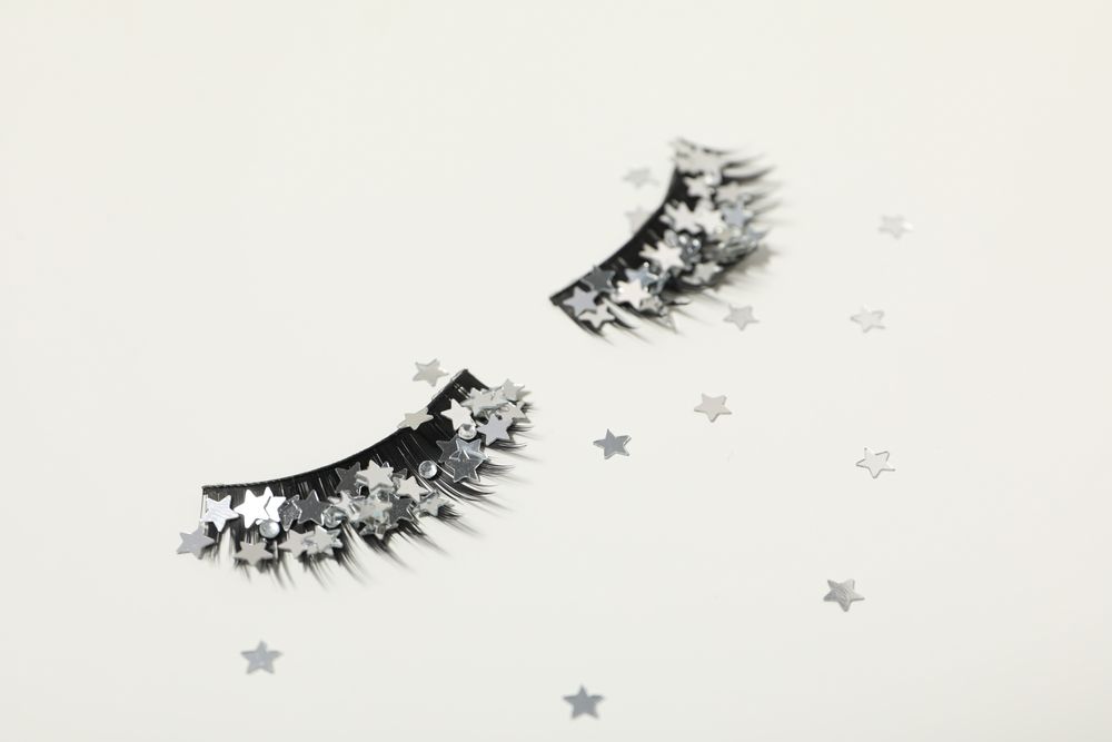 False eyelashes, concept of different makeup accessories