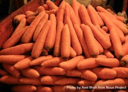 Close up of stacked carrots in street market 0LRgR4