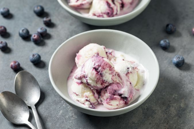 Sweet Refreshing Cold Blueberry Ice Cream
