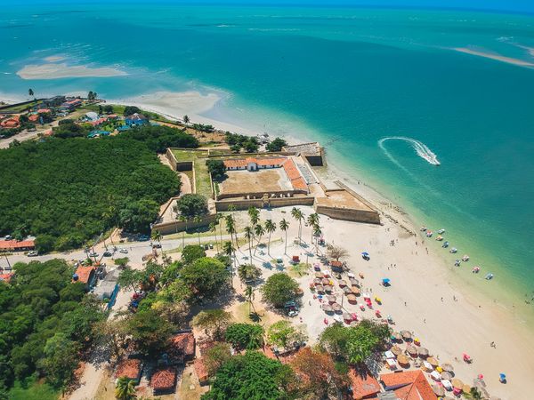 Brazilian beach resort, aerial shot