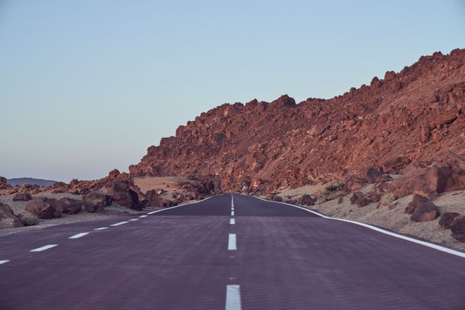 Roadway along mountain ridge in nature