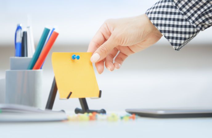 Adhesive note at office