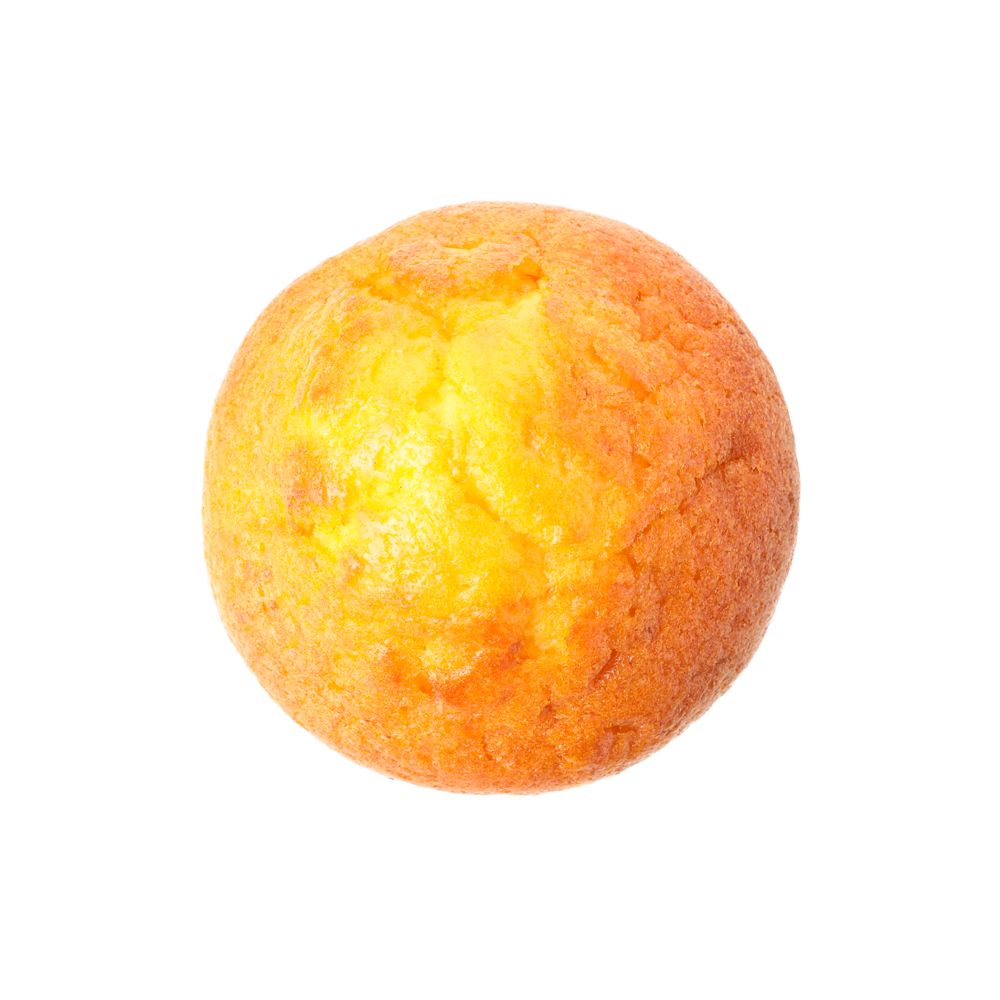 Delicious tasty muffin isolated on light background