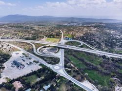 Urban road junction in suburb area