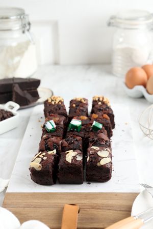 Brownies Potong, Chocolate Brownie  Cake with Various Topping