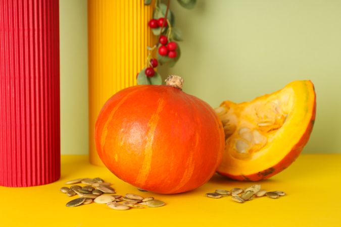 Fall season food - pumpkin and pumpkin seeds