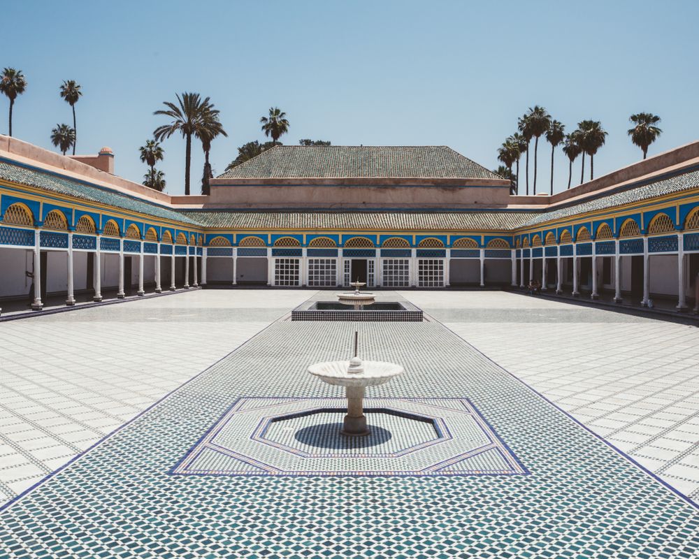 Empty ornamental square of building