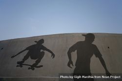 Shadow of two skateboarders 4198p4