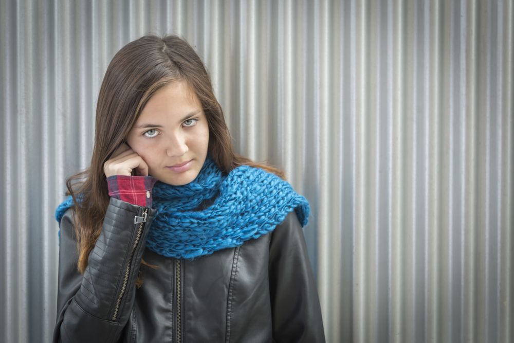 Portrait of Young Blue Eyed Girl