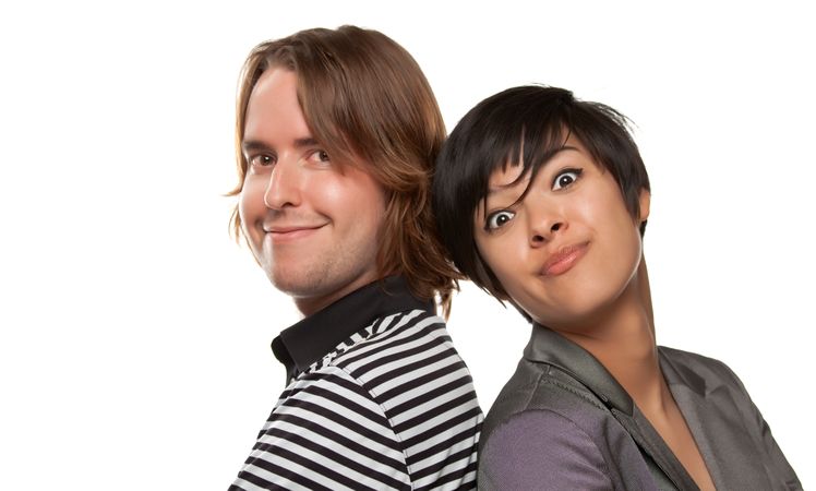 White Male and Multiethnic Female Portrait