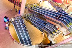 Looking down at nine escalators 4dyarb