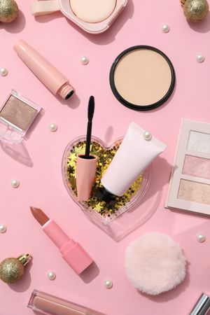 Concept of different cosmetics, different winter cosmetics