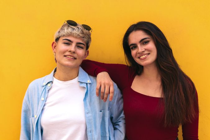 two smiling portrait of women