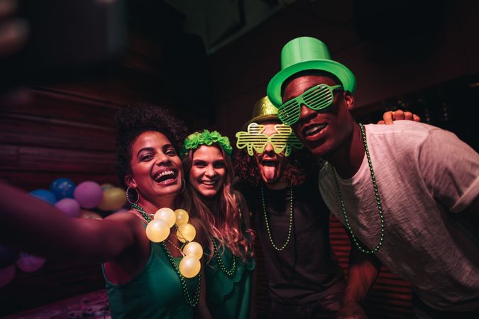 Selfie of St.Patrick's day celebration in nightclub