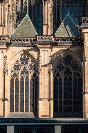 Famous buildings of St. Vitus cathedral and castle of Old Prague