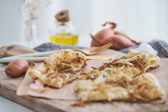 Slices of tart with onion