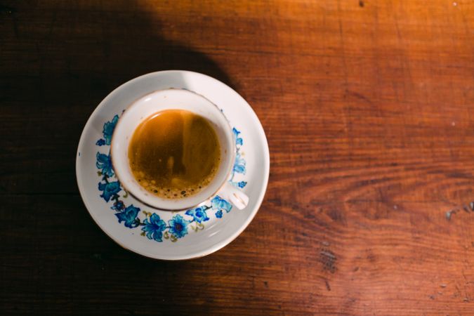 Cup of coffee on table