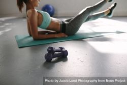Woman doing stretching workout at health club 5pgPzy