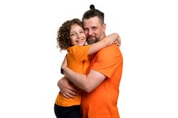 Family portrait dad and daughter