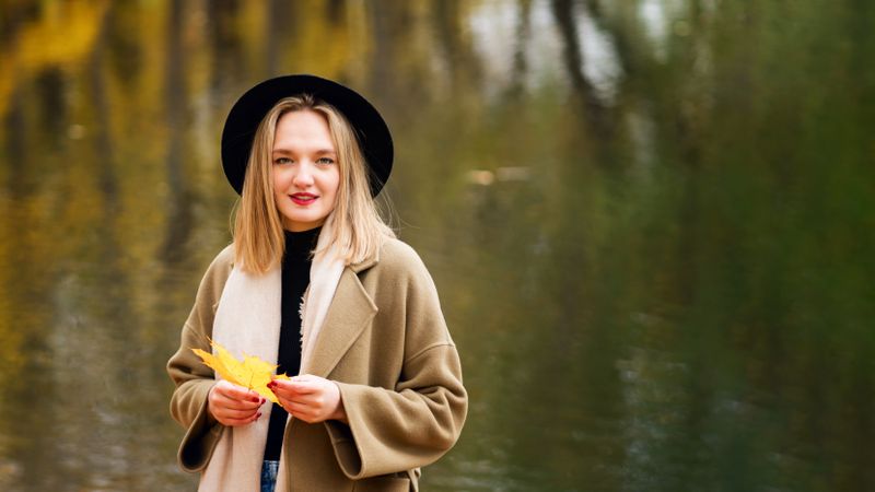 Woman during autumn season
