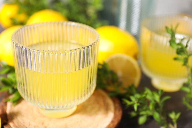 Concept of fresh summer drink - Limoncello cocktail