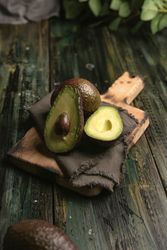 Set of freshly cut fresh avocados
