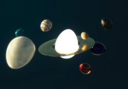 Easter eggs in galactic scene