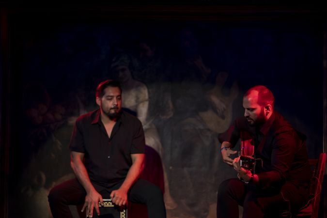 Musicians playing instruments on stage