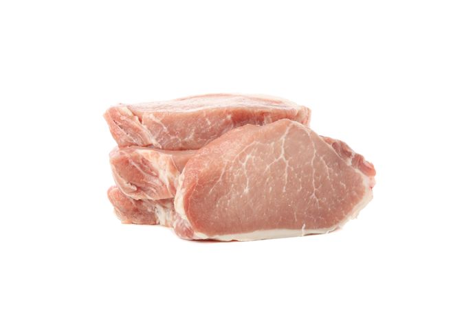 Raw meat for steak isolated on blank background