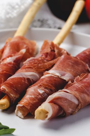 Gressinis with spanish serrano ham