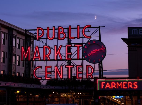 Pike Place Market is a public market, Seattle, Washington