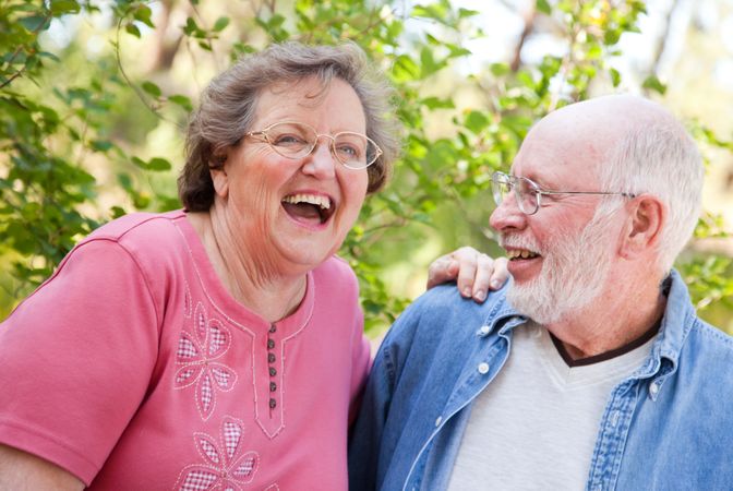 Loving Older Couple Outdoors