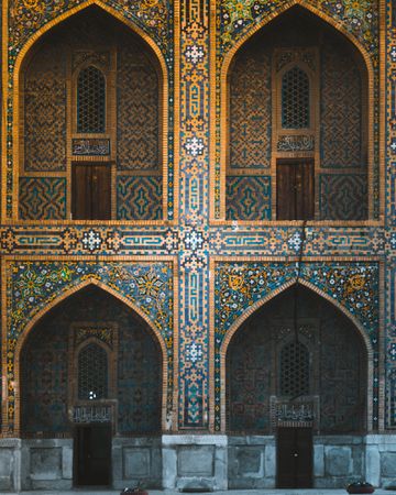 Exterior view of a building in Samarkand, Uzbekistan